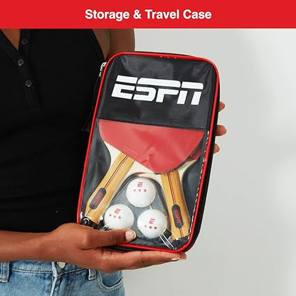 ESPN Ping Pong Set, Table Tennis Ideal for Family Games and Game Night - color: 2 Paddles + Balls