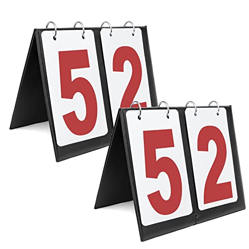 GOGO 2 Sets Portable Tabletop Sports Scoreboards Scorekeeper 00-99 - color: Red Number