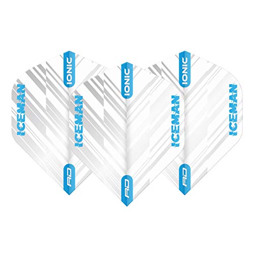 RED DRAGON Hardcore Players Dart Flights - 3 Sets Per Pack (9 Dart Flights in Total) - color: Ionic White and Blue