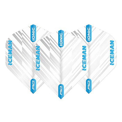 RED DRAGON Hardcore Players Dart Flights - 3 Sets Per Pack (9 Dart Flights in Total) - color: Ionic White and Blue