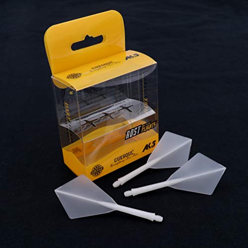 CUESOUL ROST Integrated Dart Shaft and Flights Medium,Diamond Shape,Set of 3 - color: Clear