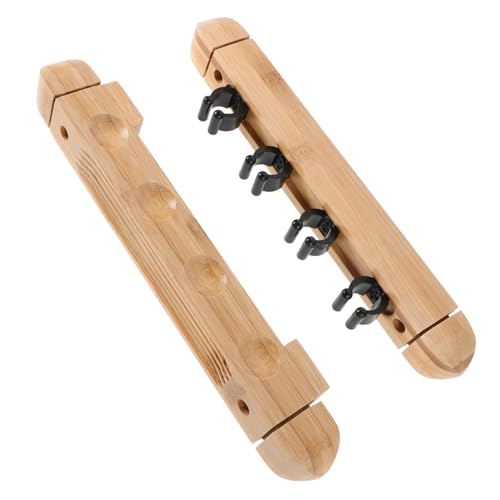 POPETPOP 1 Set Wall Mounted Solid Wood Pool Cue Rack Billiard Stick Holder Organizer Elegant Roman Design for Home Clubs Bars Efficient Storage for Pool Accessories