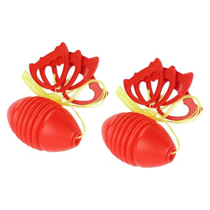 Dioche Sliding Zoom Ball Double Player Fun Interactive Bilateral Coordination Fitness Game Toy for Outdoor Play and Exercise Red Plastic