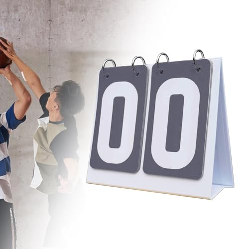 Sports Scoreboard Tabletop Portable Counter Two Digit Flip Number PVC Material Smooth Edge Easy to Use Suitable for Basketball Football Soccer Volleyb