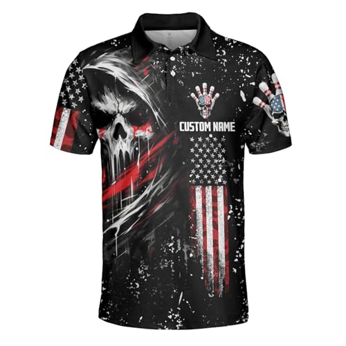 GABITA Personalized Bowling Jerseys for Men, Custom Bowling Shirts, Funny Bowling Shirts Gift for Bowler Team Player - color: A15