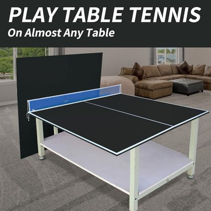 7/8/9ft Mid-Size Ping Pong Conversion Top with Net Set for Billiard and Pool Tables - Regulation Top Converts Billiards into Ping Pong Table Blue/Green/Black - color: blakc, size: 9 FT