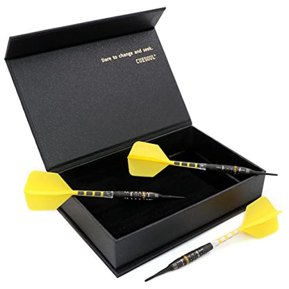 CUESOUL Spokes 18g 90% Tungsten Soft Tip Dart Set with Oil Paint Finished and Unifying ROST T19 Flight