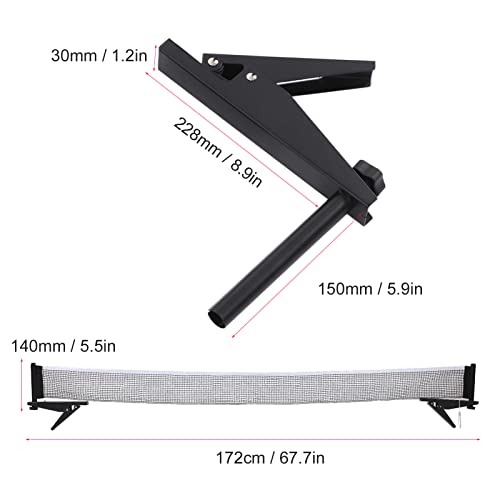 Table Tennis Net Rack Set, 67.7in Foldable Table Tennis Match Net Belt Bracket for Indoors Outdoors, Professional Athlete Amateur