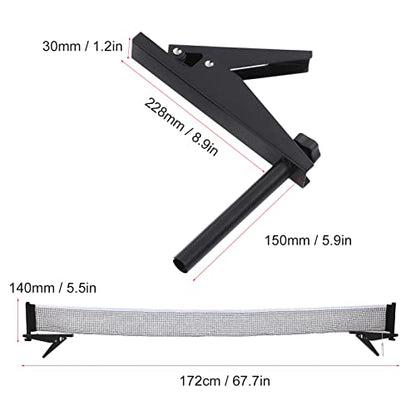 Table Tennis Net Rack Set, 67.7in Foldable Table Tennis Match Net Belt Bracket for Indoors Outdoors, Professional Athlete Amateur