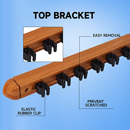 GSE Games & Sports Expert 2-Piece 6/8/12 Billiard Pool Cue Rack Wall Mounted Holders, Billiard Cue Sticks Wall Rack Set - style: 6 Cue - Oak