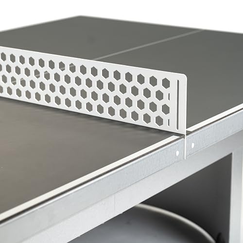 Cornilleau - Outdoor 510 Fixed Campus Ping-Pong Table for Communities and Schools (Camping, Parks, etc) - Competition Bounce (Blue or Grey 7mm) - FFTT Leisure and School Approval (Grey)