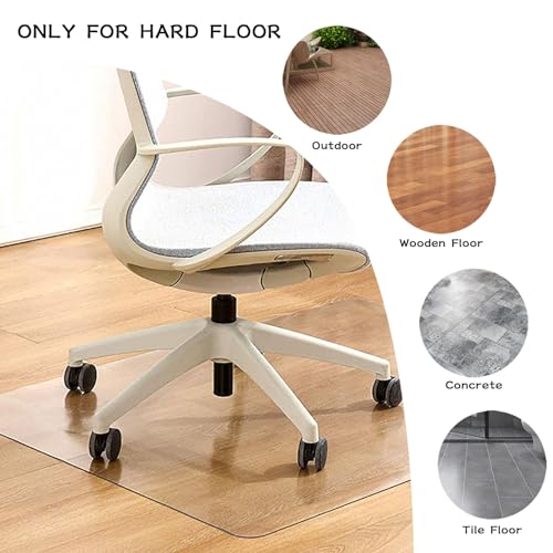 ALAIAS Office Chair Mat for Hardwood Floor 1.5mm Thick Durable Clear PVC Desk Chair Mat Under Desk Computer Gaming Chair Mat Wood/Tile Protection Mat Non-Slip Not Stuck Wheel (Size : 16x55) - size: 16x55"