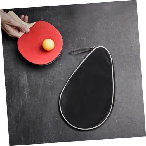 BESPORTBLE Protective Table Tennis Racket Storage Bag with Fixed Bat Holder Oxford Cloth Portable Organizing Case for Pong Paddles and Balls Black
