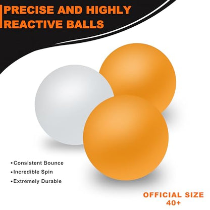 Comesee Ping Pong Net with Collapsible Clamps and Paddles Set, Table Tennis Rackets and Balls, Spring Activated Clip Posts and Storage Case