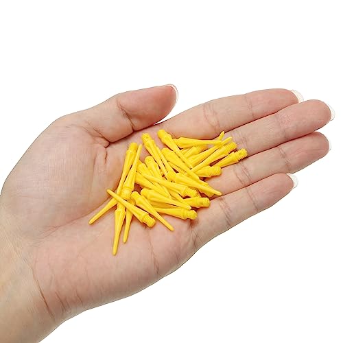 PATIKIL Plastic Dart Tips 2BA Thread Soft Dart Replacement Plastic Tip Soft Tip Dart Accessories - color: Yellow