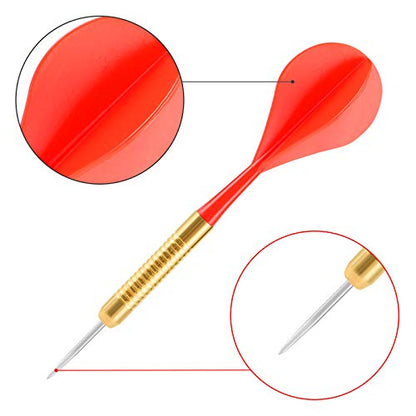 Accmor 18 Pack Steel Tip Darts, 16 Grams Metal Tip Dart Set, Darts Metal Tip Set, Metal Darts for Dartboard - style: 12 Pack