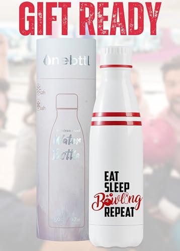 Onebttl Bowling Gifts: 17oz Stainless Steel Insulated Water Bottle - Eat Sleep Bowling Repeat - color: Eat Sleep Bowling Repeat