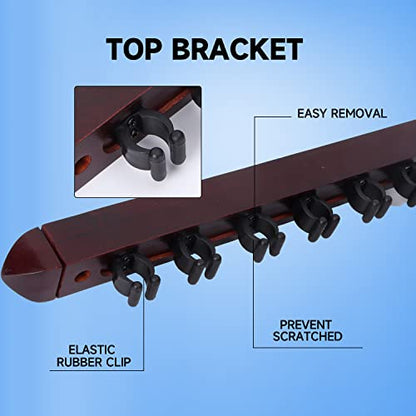 GSE Games & Sports Expert 2-Piece 6/8/12 Billiard Pool Cue Rack Wall Mounted Holders, Billiard Cue Sticks Wall Rack Set - style: 6 Cue - Mahogany