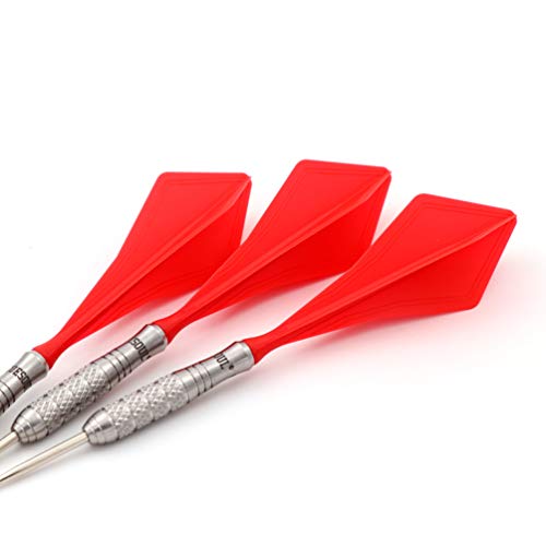 CUESOUL TRAJ AK8 New Integrated Dart Flights and Shafts Wave Shape,Very Slim Dart Flight 3 Sets - color: Diamond Shape-Red