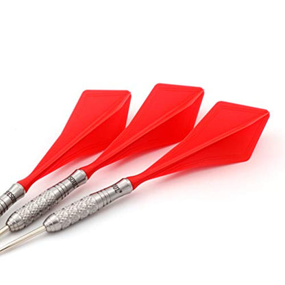 CUESOUL TRAJ AK8 New Integrated Dart Flights and Shafts Wave Shape,Very Slim Dart Flight 3 Sets - color: Diamond Shape-Red