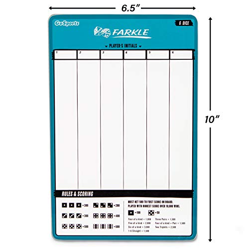 GoSports Dry Erase Rollzee and Farkle Scoreboard - Giant Size with 2 Pens