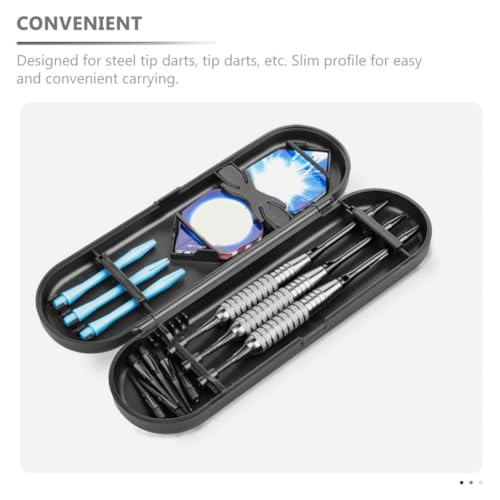 Mikinona 2pcs Portable Darts Carry Case Set with Storage Compartments Hard Shell Darts Organizer Box for Travel and Soft Tip Accessories