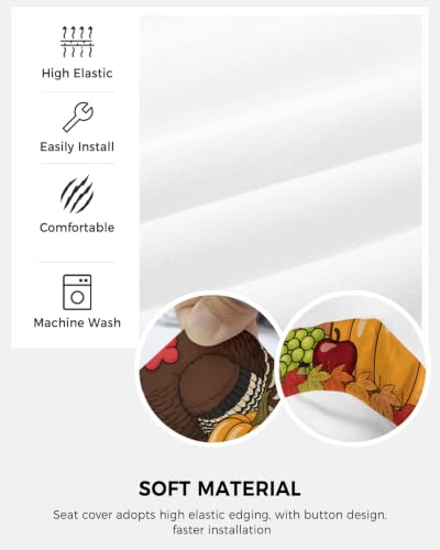 Savannan Office Chair Cover, Fall Thanksgiving Turkey Corn Maple Leaf Protective Stretch Elastic Universal Cover for Desk Task Chair,Computer Rotating Chair 1 Pcs Autumn Pumpkin