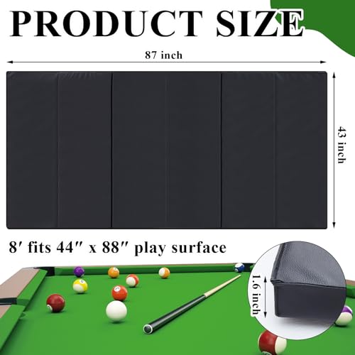 Leyndo 8 ft/7 ft Pool Table Insert for Table Conversion Topper Dining/Game Foam Billiard Pool Convertible Cover Mat Waterproof and Foldable, Black - size: 8'