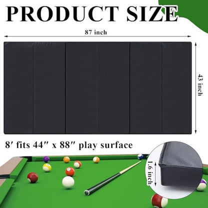 Leyndo 8 ft/7 ft Pool Table Insert for Table Conversion Topper Dining/Game Foam Billiard Pool Convertible Cover Mat Waterproof and Foldable, Black - size: 8'