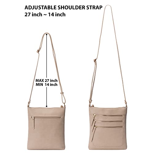 Solene Crossbody Bag Functional Multi Pocket Messenger Purse Top Zip Closure Shoulder Handbag With Adjustable Strap - color: Brick