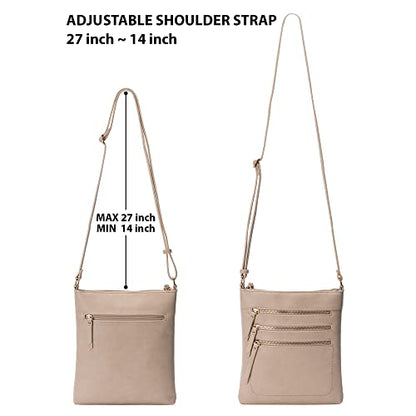 Solene Crossbody Bag Functional Multi Pocket Messenger Purse Top Zip Closure Shoulder Handbag With Adjustable Strap - color: Brick