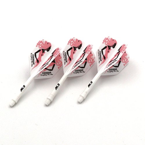 CUESOUL ROST Integrated Dart Shaft and Dart Flight Standard/Slim/Diamond/Big Wing/Tear/Diamond - color: 21mm-Big Wing Shape-Beauty White