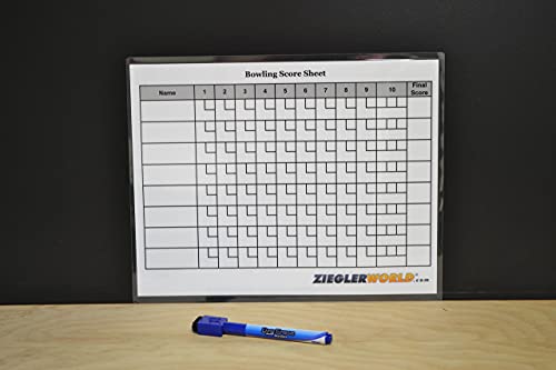 Zieglerworld Table Shuffleboard Bowling Brown Pins - Pinsetter - Rules Booklet - Score Chart - Carrier Bag & Wood Ball