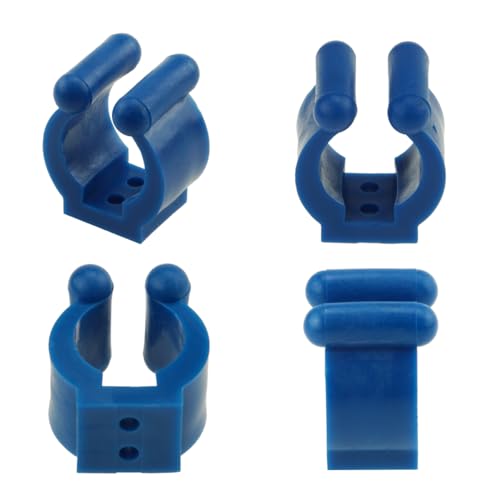 12 PCS Fishing Rod Clips, Wall Mount Fishing Pole Holder Clips for 0.66" to 0.95" Poles, Pool Cue Holder Storage Rack Replacement (Blue) - color: Blue