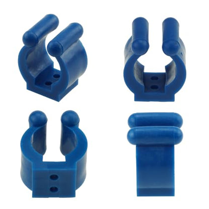 12 PCS Fishing Rod Clips, Wall Mount Fishing Pole Holder Clips for 0.66" to 0.95" Poles, Pool Cue Holder Storage Rack Replacement (Blue) - color: Blue
