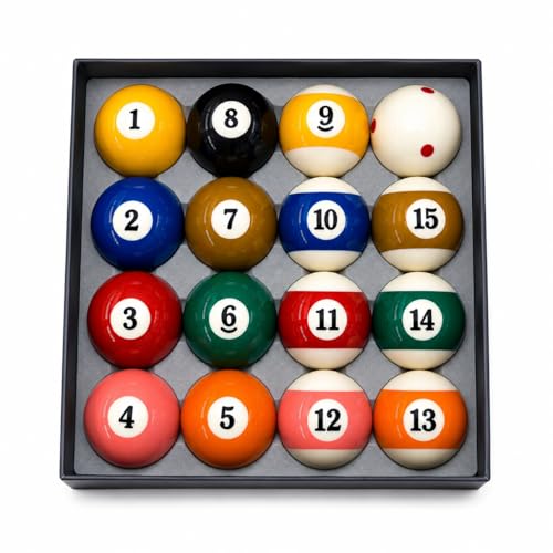 HMQQ Billiard Balls Set 2-1/4" Regulation Size Pool Table Balls for Replacement (16 Resin Balls) - style: 5A 2-1/4" pool ball