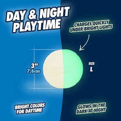 Chuckit! Glow in the Dark Bouncy Ball for Dogs, Chuckit Dog Toy, Max Glow Balls - Large, 3 Inch, Pack of 1 - size: Large