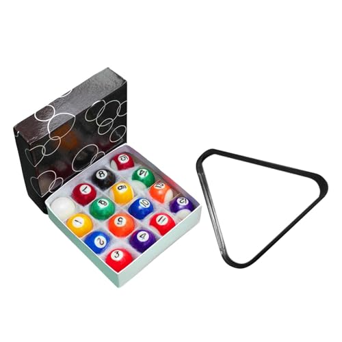 kowaku 16x Mini Billiard Pool Balls Set,Resin Balls Small Pool Ball Set Pool Table Accessories for Recreation Game Home Game Rooms - size: 3.8cm Ball