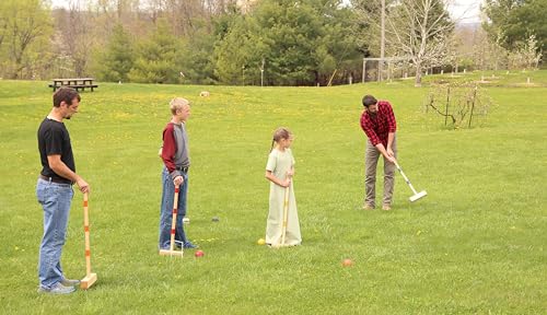 Family Tradition Croquet Set, 8-Player Wooden Croquet Game Set with Duffel Carry Bag, Amish-Made in Berlin, Ohio