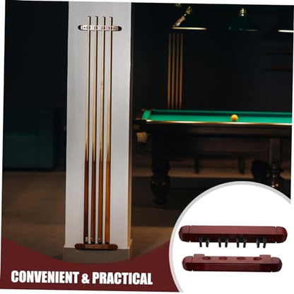 BESPORTBLE 1set Billiard Rack Holder Wall-mounted Wooden Display Stand for Pool Cues Space-saving Design Construction Easy Installation Storage for Billiard Accessories Wine