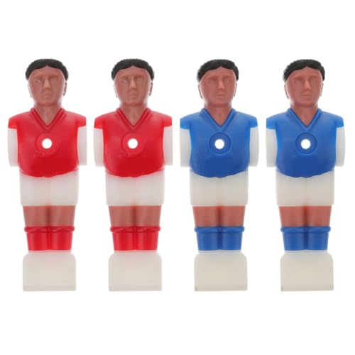Kisangel 4Pcs Foosball Table Men Replacement Table Soccer Player Foosball Replacement Parts (2pcs Red and 2pcs Blue)