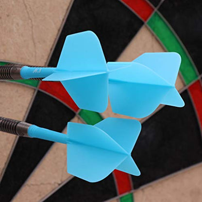 CUESOUL 6 Pieces ROST Integrated Dart Shaft and Flights - color: Shaft Length 28mm-Big Wing Shape-All Blue