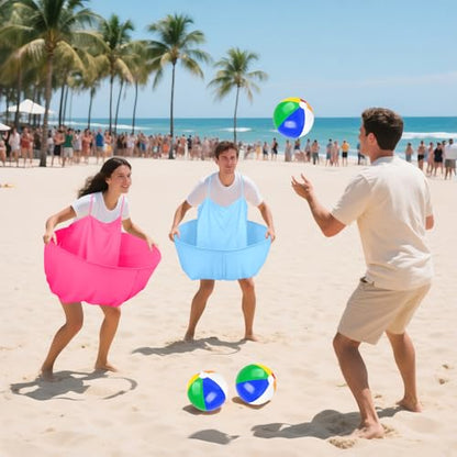 Granny Pants Yard Game Granny Pants Game with Strap Giant Yard Pant Toss Game Outdoor Party Game Granny Pants Outdoor Game with Bouncy Balls and Pump for Family Reunion Day Backyard Gatherings - color: Baby Blue Fuchsia