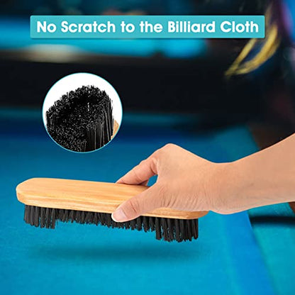 plplaaoo 2pcs Billiards Pool Table Rail Brush Set,Pool Table Brush,Snooker Table Brush Set, Pool Table Felt, Pool Tables Pool Table Felt Cleaner Billiards Pool Table Accessories(Natural Color)