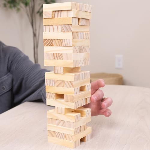 Elbow Room Games Balance Quest, Classic Skill & Strategy Stacking Game with 54 Wooden Pieces, Family Fun for All Ages
