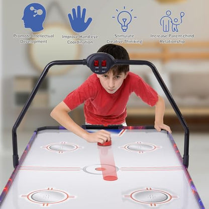 Air Hockey Pushers and Air Hockey Pucks, Indoor Games Goal Handles Paddles Replacement Accessories Set for Game Tables Equipment - color: Black-red