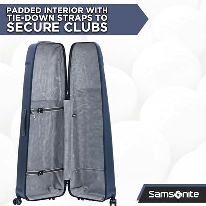 Samsonite Tour Pro Golf Hard Case Travel Bag | Lightweight, Durable ABS Shell, 360 Degree Multi-Directional Shark Wheels - color: Ocean Blue