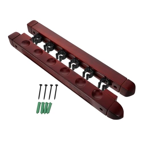 POPETPOP 2pcs Billiard Stick Mount Pool Stick Holder Slots Storage Rack Billiard Supplies - color: Dark Red