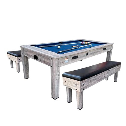 Luxor 7.5-Foot 4-in-1 Multi-Game Swivel Pool Table - Billiards/Pool, Ping Pong, Hockey & Dining