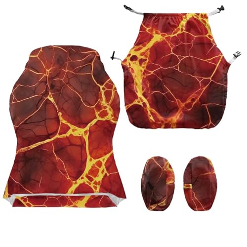 3D Volcanic Rock Gaming Chair Covers Stretchable 4 Piece Set Universal Armchair Slipcovers Soft Protective Furniture Protector for Living Room Bedroom College Students Dorm Room - color: 3d Volcanic Rock